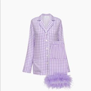 Sleeper, Party pajama set with feathers in lavender